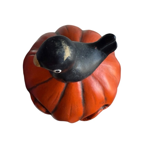 1980 Hand Painted SCARECROW WITH PUMPKINS Ceramic Tabletop Decor= 12" tall - Picture 16 of 16